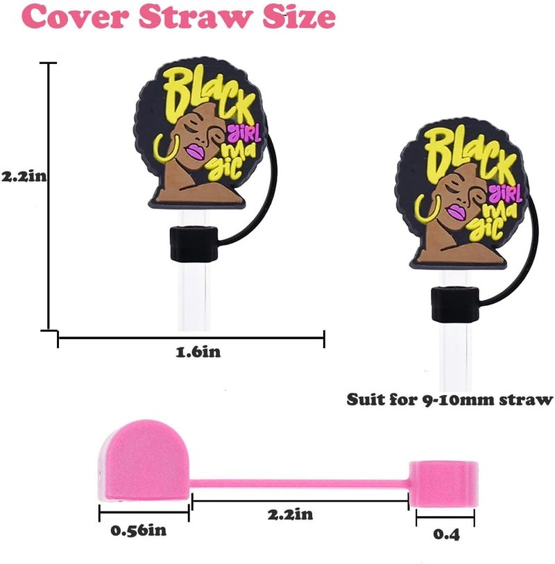 MENGSOOD Straw Cover Cap for Stanley Cup,Reusable Silicone Straw Topper Compatible with Stanley 30&40 Oz Tumbler with Handle Dust-Proof Drinking Straw Tips Lids Protectors (9pcs Black Style) - Image 2